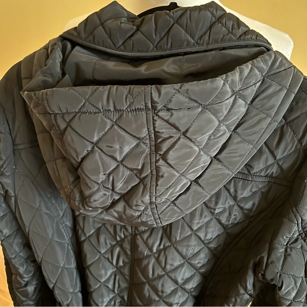 Michael Kors Women’s Quilted Belted Coat Black  size L